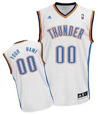 Men & Youth Customized Oklahoma City Thunder White Jersey->customized nba jersey->Custom Jersey